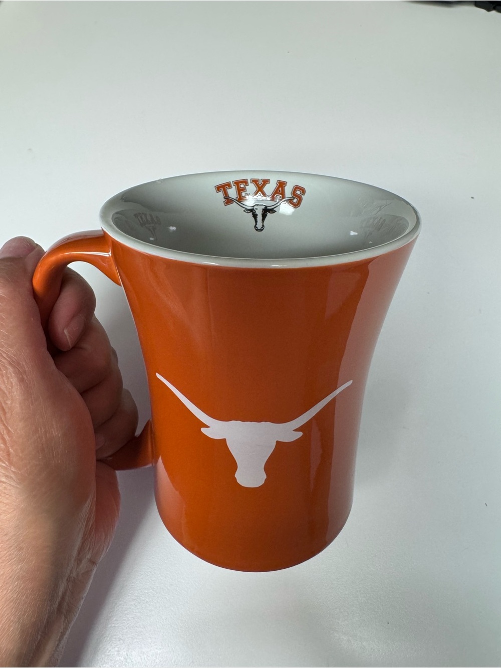 Longhorns Orange Ceramic Coffee Mug - White Longhorn Logo